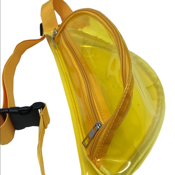 Clear Yellow Fanny Pack Polyurethane Mini Bag - Picture 3 of 4